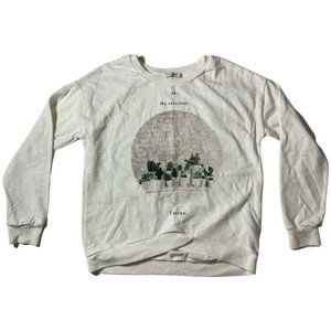 BSK Bershka Medium My Succulent Long Sleeve Shirt Womens